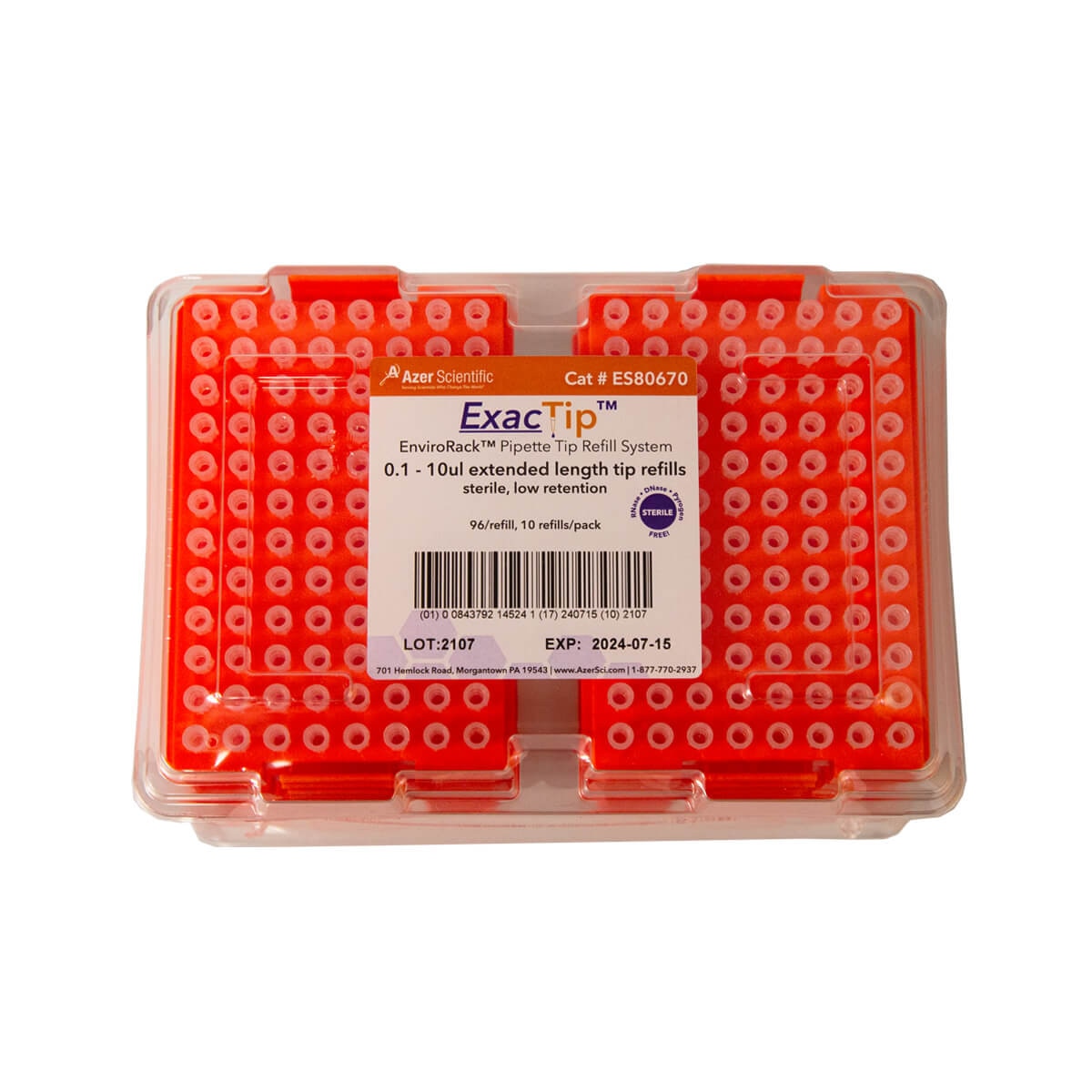 Pipet tips, ExacTip, 0.1 - 10ul